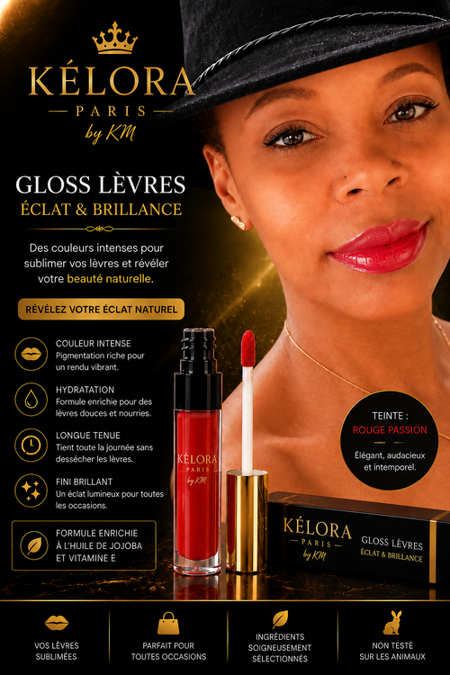 Gloss lèvres Rouge Passion KÉLORA