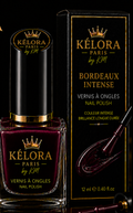 Vernis KÉLORA Bordeaux Intense, traits dorés de chaque côté de PARIS, sans trait sous by KM