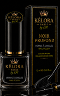 Vernis KÉLORA Noir Profond, traits dorés de chaque côté de PARIS, sans trait sous by KM