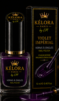 Vernis KÉLORA Violet Impérial, traits dorés de chaque côté de PARIS, sans trait sous by KM